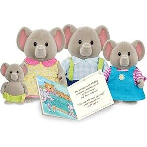 Lil Woodzeez Oliphant Elephant Family Animals Toy Set Posable Book Parents Baby